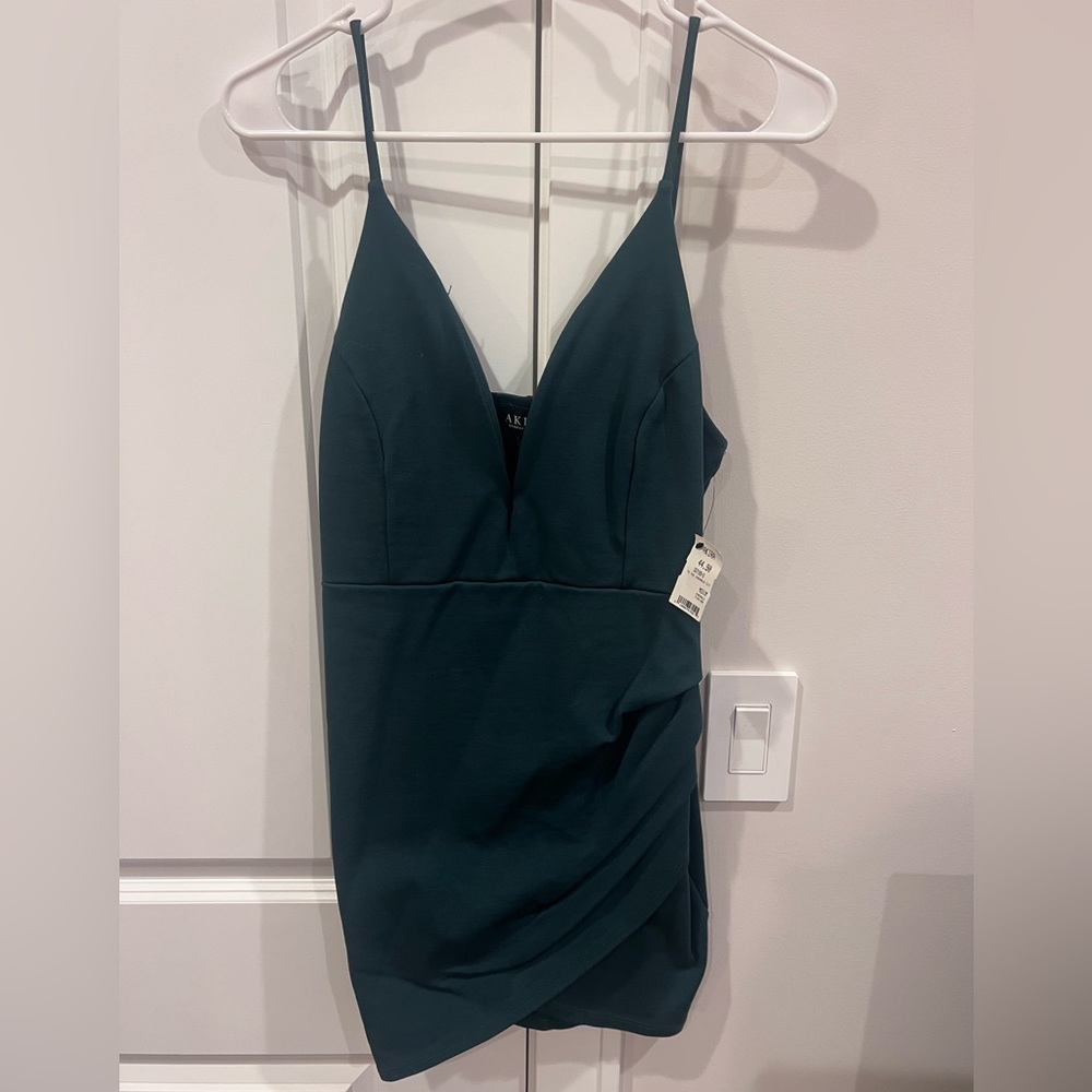 NWT AKIRA Deep Teal Mini Dress, size L
